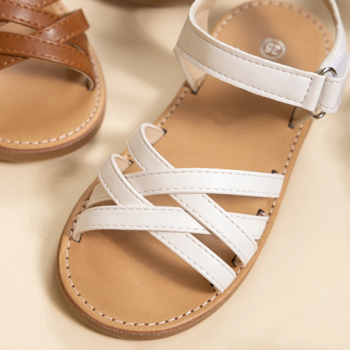 Girls Summer Sandals Kids Cross Strap Open Toe Shoes Toddler