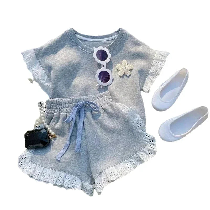Angelica Girls Clothing Summer Short Sleeve Children Two Piece Set - GuGuTon baby store - Baby Fashion - Toddlers Outfits - Babies Outfits - Toddler Clothes - Kids Clothing - Newborn Clothes - Newborn Wear - Kids Wear - Trending Clothes - Trending Outfits - Fall Fashion - Winter Fashion - Girls Clothes - Boys Clothes - Babies Wear - Kids Accessories - KidsWear - Summer Clothes - Summer Fashion - Summer Trend - Falls Sweaters - Tops - Bottom - Jeans - Blouse - Dresses - Newborn Dresses - Toys