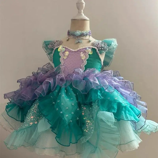 Girls' Mermaid - Style Flower Girl Dress, Popular Fairycore Tulle Gown Dress