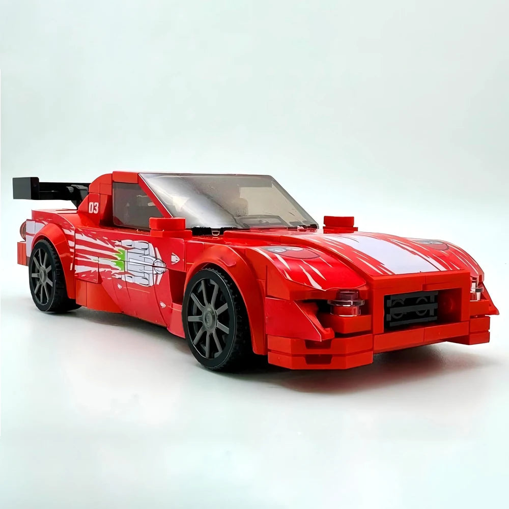 Building Blocks MOC-17 2019 Racing Series Movie RX-7 Supercar City Highway Modular Assembly Toy Children Boy Gift Speed Set