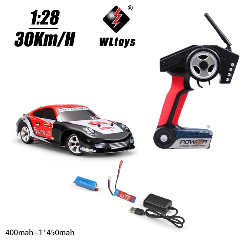 Wltoys 284010 30Km/H Mosquito RC Car 2.4GHz Off-Road RTR Rally Drift Car 4WD 1/28 V2/LCD/V8 Remote Control High Speed Racing