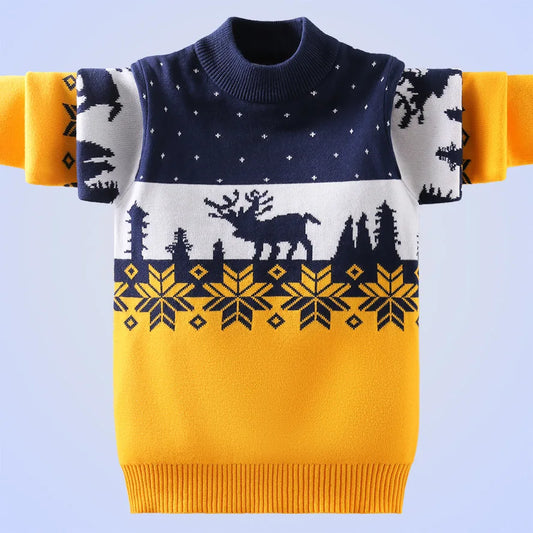 Teodoro Pattern Kids Warm Pullover Sweaters