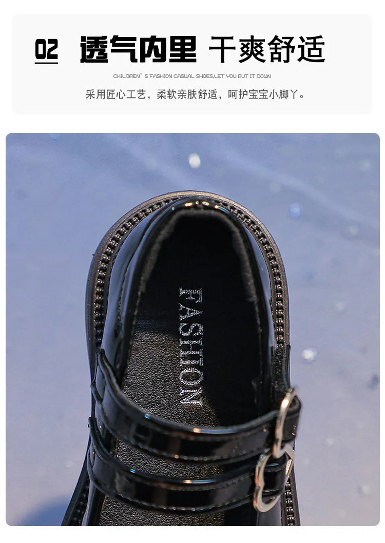 Fashion Girls Shoe 2025 Winter New Girls Soft Soled Loafers Retro Flat Versatile Girl Board Shoe