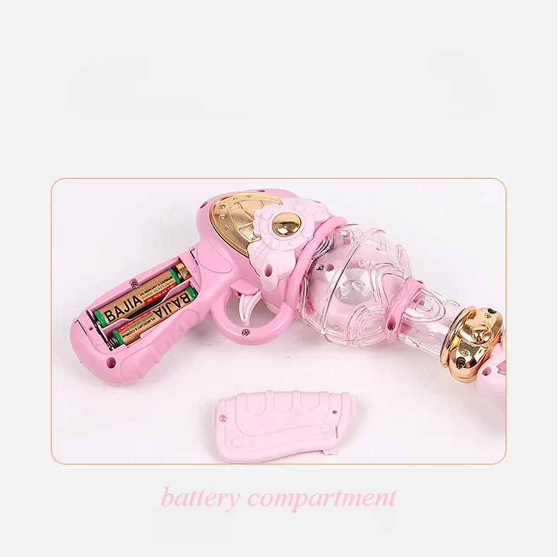 Girls Magical Electric Toy Gun Sound Light Gun Twirling Star Decoration Sweet Cute Princess Toy Non-firing Kids Birthday Gifts