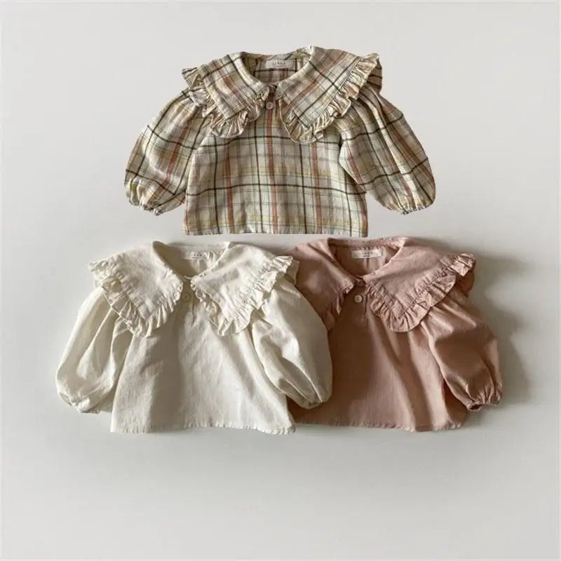 Katty Large Lapel Long Sleeve Cute Sweet Tops