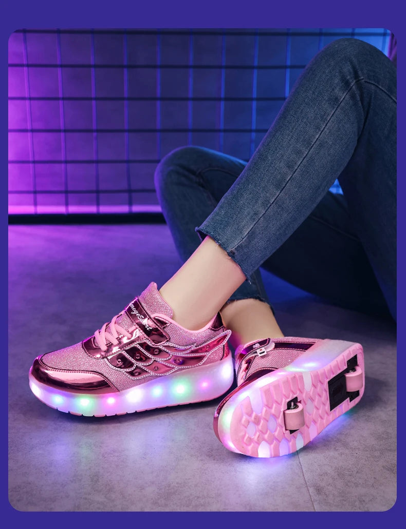 Dual-Use Sneakers Roller Shoes for Kids