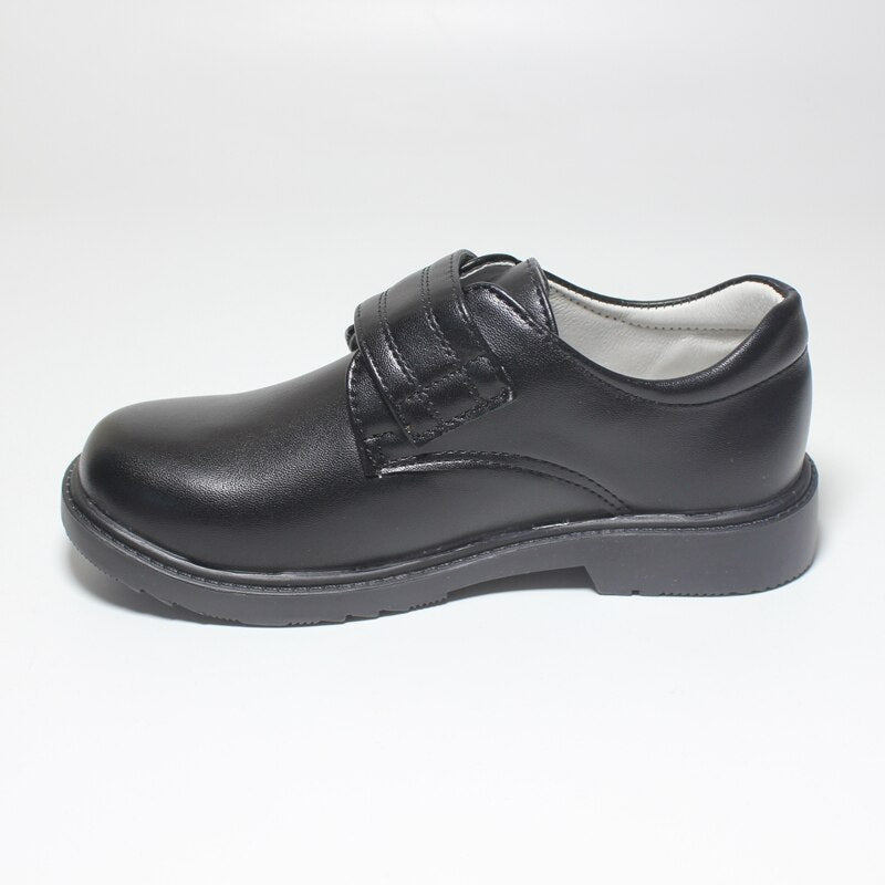 Kids For Boys Black PU Leather School Shoes Touch - GuGuTon