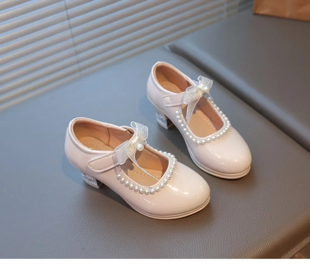 French Girl Heels Spring New Bow Girl Princess Shoes Soft Sole Girl Shoes Performance Shoe Fashion Women Shoes Туфли Для Девочки