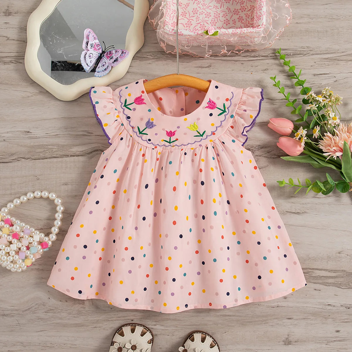 Demi Baby Girl Summer Dress with Polka Dots