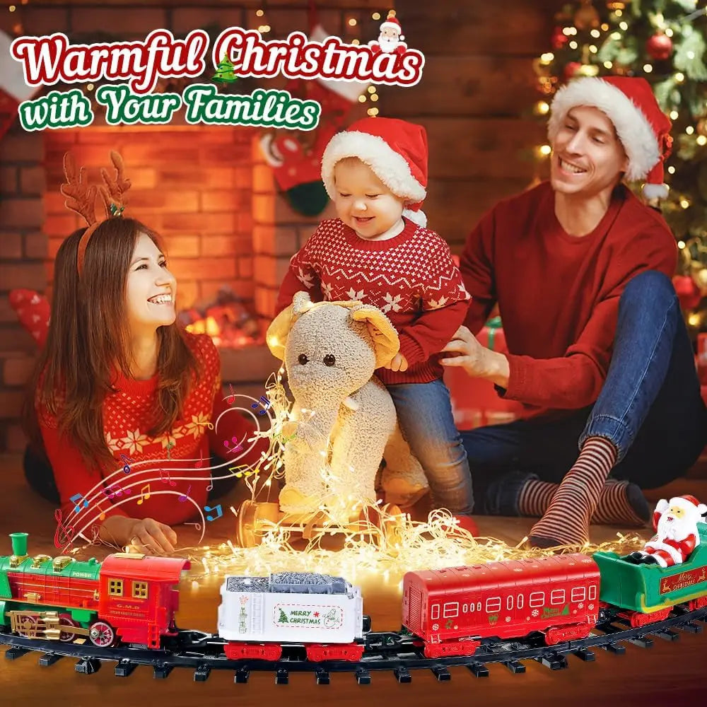 VATOS Hanging Christmas Train Set Toy Light and Sound Train