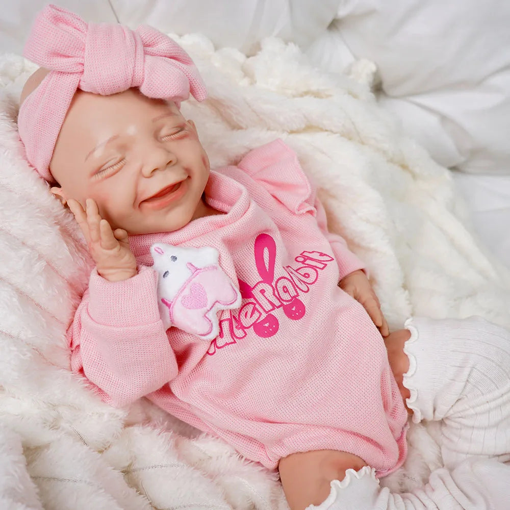 17.72INCH Big Reborn Full Body Silicone Doll Adorable Smile Newborn Baby Girl