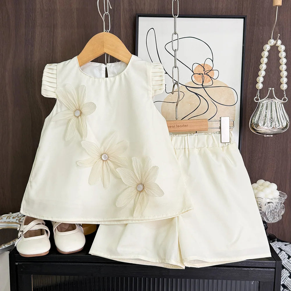 Bear Leader 2-7 Years Summer New 3D Flower Vest Dress