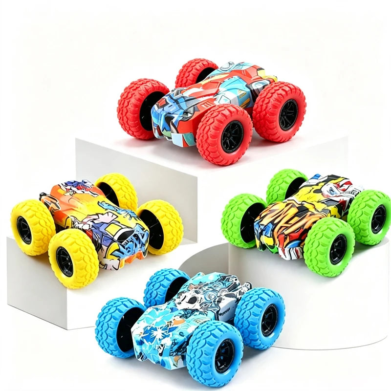 Mini Inertia Car Toys For Children Collision Automatic Turnover Double-Sided Running Car Toy