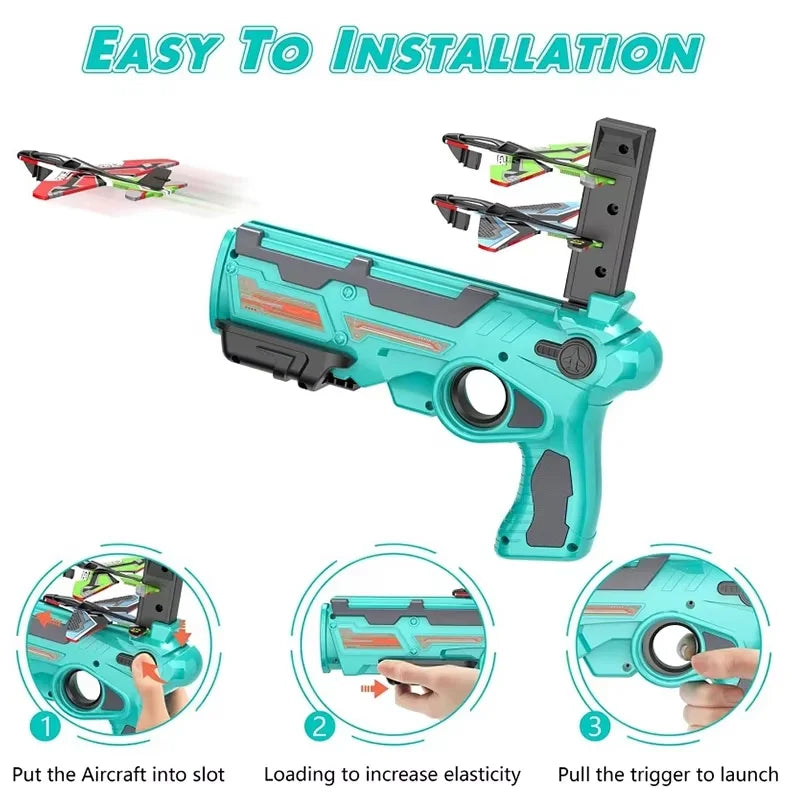 Children's Toys Airplane Launcher Children's Fun Foam Airplane  Sports Flying Toy