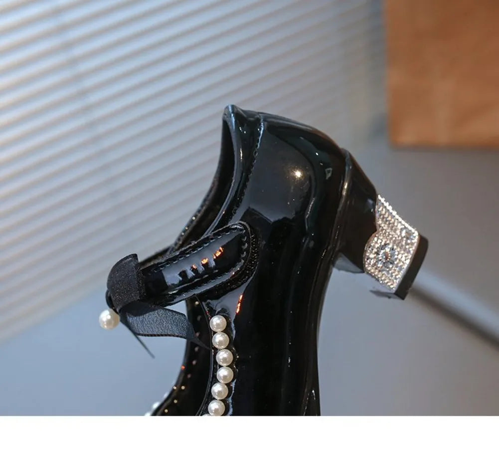 French Girl Heels Spring New Bow Girl Princess Shoes Soft Sole Girl Shoes Performance Shoe Fashion Women Shoes Туфли Для Девочки