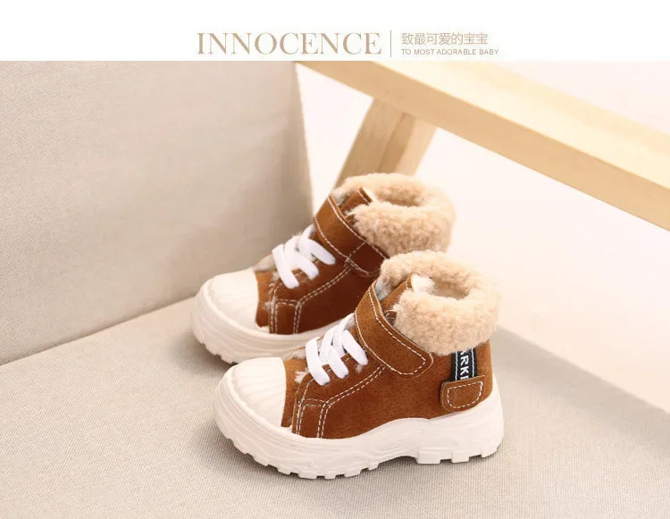 Lucas Warm Boots Winter New Boys Plus Thicken Velvet Cotton Shoes Waterproof