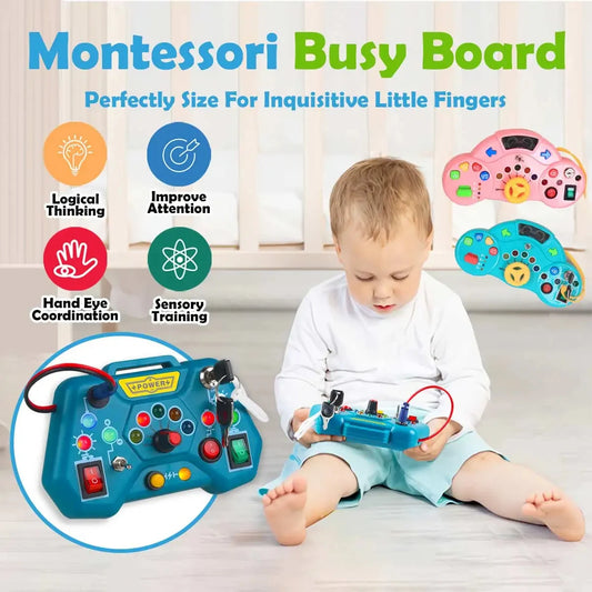 Montessori Busy Board Toys for Toddlers Gifts for 3 Year Old Baby