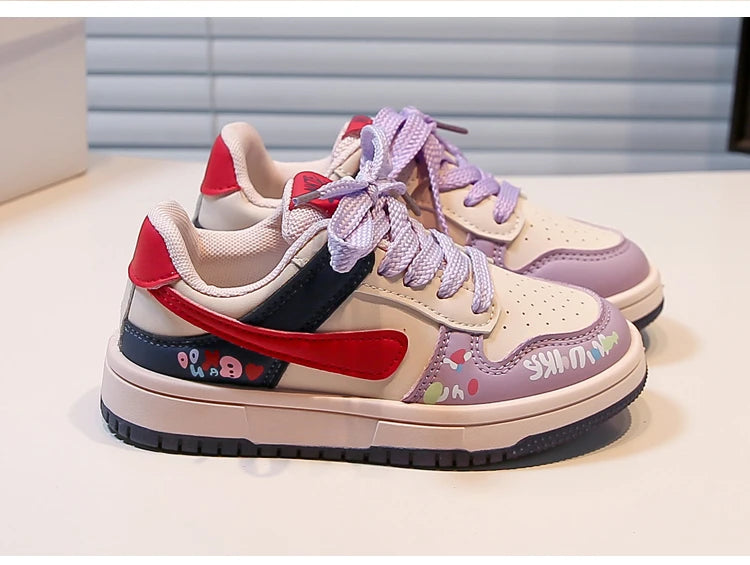 Girls Shoes Children Fashion Hip-hop Punk Graffiti Skateboard