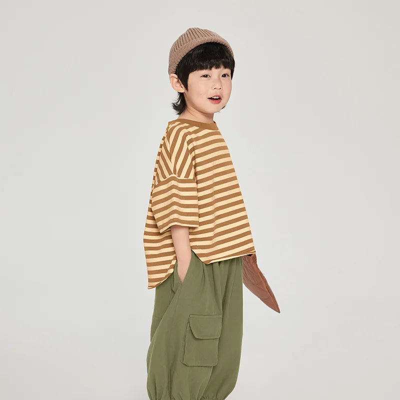 Elias Fashion Striped Loose Tees - GuGuTon baby store - Baby Fashion - Toddlers Outfits - Babies Outfits - Toddler Clothes - Kids Clothing - Newborn Clothes - Newborn Wear - Kids Wear - Trending Clothes - Trending Outfits - Fall Fashion - Winter Fashion - Girls Clothes - Boys Clothes - Babies Wear - Kids Accessories - KidsWear - Summer Clothes - Summer Fashion - Summer Trend - Falls Sweaters - Tops - Bottom - Jeans - Blouse - Dresses - Newborn Dresses - Toys