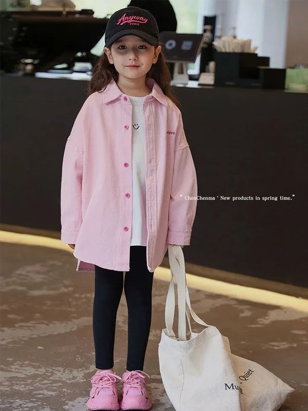 Isabella Pink Denim Pure Cotton Coat Trendy Children