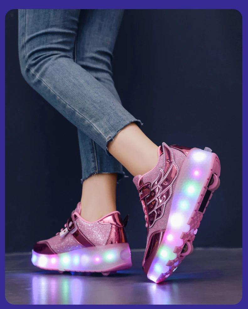 Dual-Use Sneakers Roller Shoes for Kids