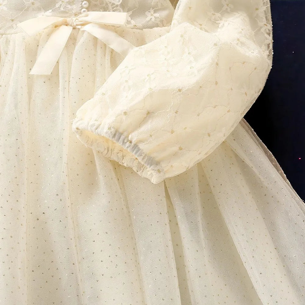 Autumn Girls lace Floral Dresses for Kids Clothes Baby Princess Dress