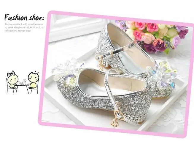 Flower Children's Shoes Beach Princess Girl Shoes For Kids Glitter Wedding Party Shoes