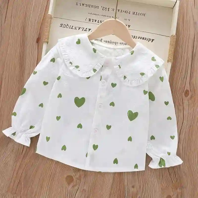 Sailyn Long-Sleeved Cotton Lapel Lace Top