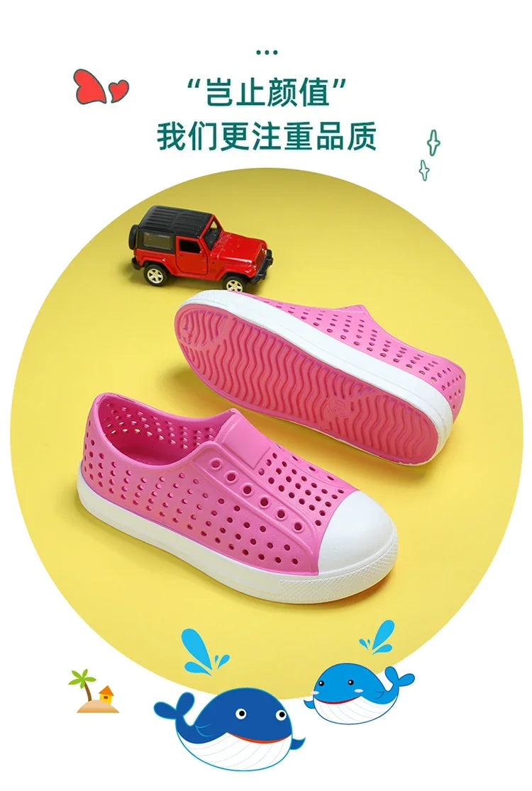 2024 New Kids Shoes Summer Breathable Quick-Drying Water Shoes with Drainage Holes Boys Girls Sandals 24-34