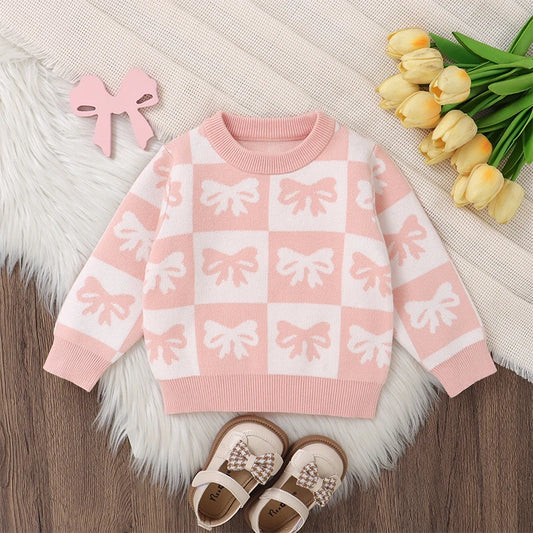 Tatiana Bowknot Crew Neck Long Sleeve Sweater