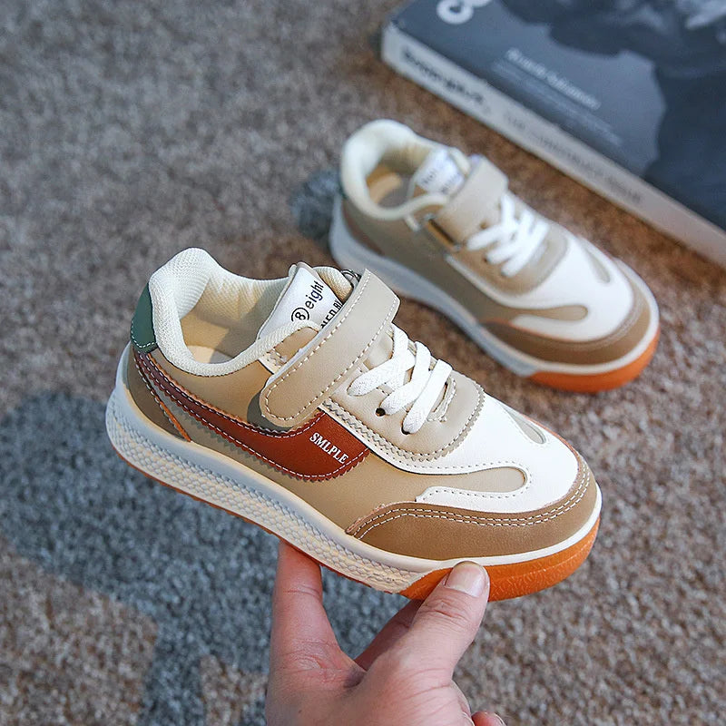 Spring Autumn New Children Sneakers Boys Girls Low Help Skate Leather Shoes