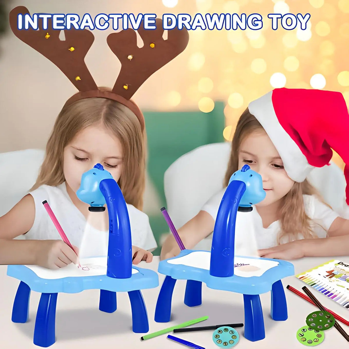 Drawing Projector for Kids, Mini Multi-Functional Writing Board Learning Drawing Educational Toys, Ideal Toy for 3+ Girls & Boys