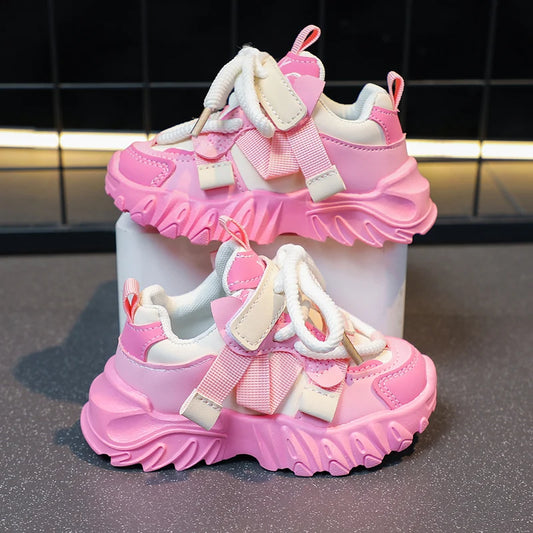 Kids Sport Chunky Shoes Mesh Breathable Casual Girls Sneakers