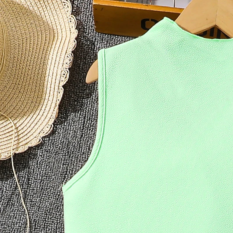 Kaia Beige Sleeveless A-Line Dress for Girls 8-12 Years