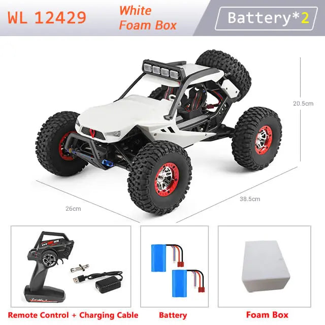 New WL 12429 WLtoys 1:12 4WD RC Racing Car High Speed Off-Road LED Remote Control Alloy Crawler Truck Light Buggy Toy Kids Gift