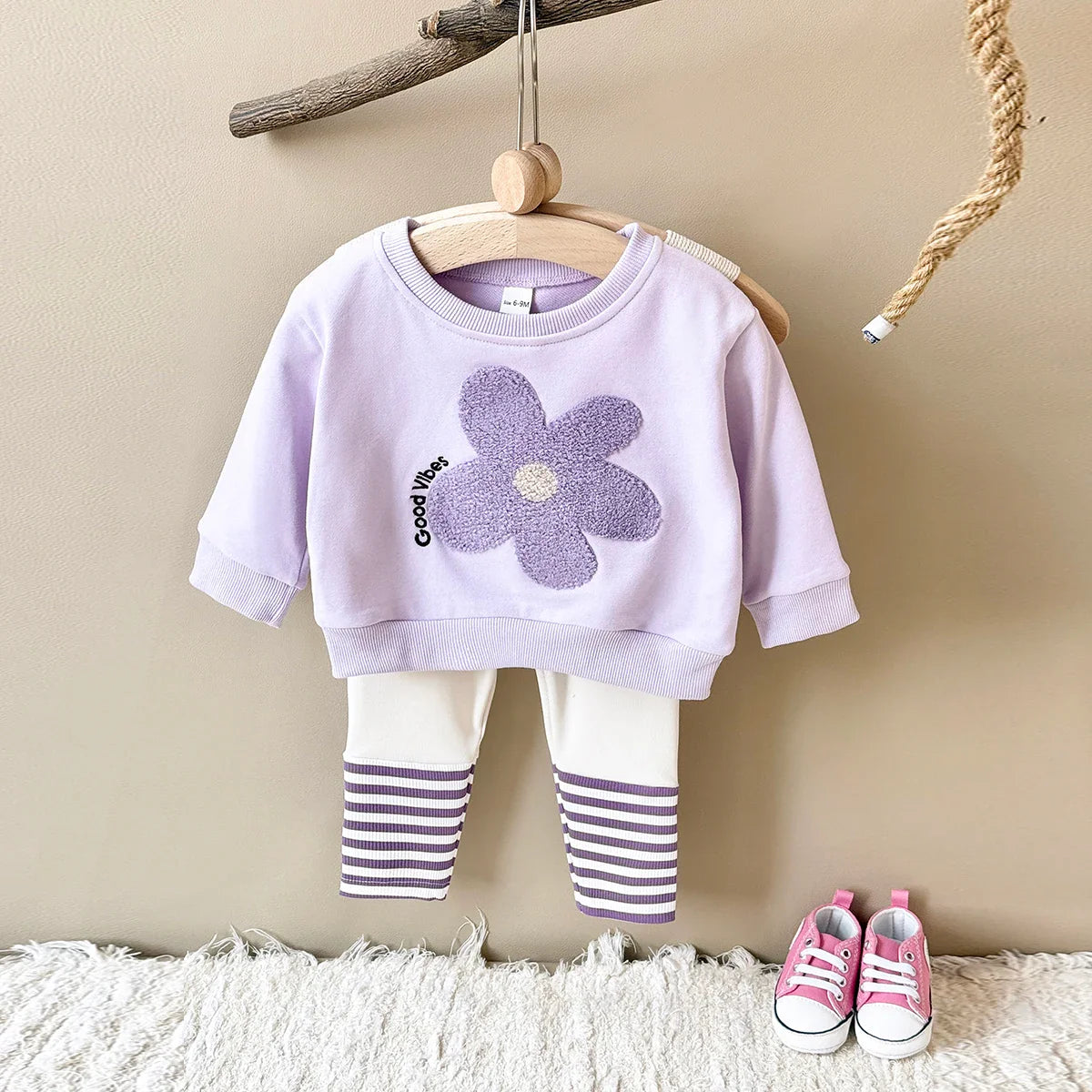 Susanna Purple Stripe Floral Set