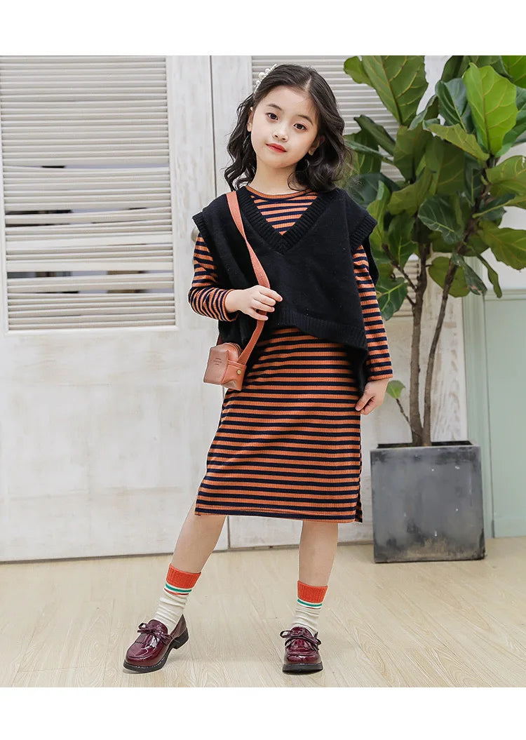 Athena Girls Leather Casual Shoes - Slip-on Loafers with Tassels