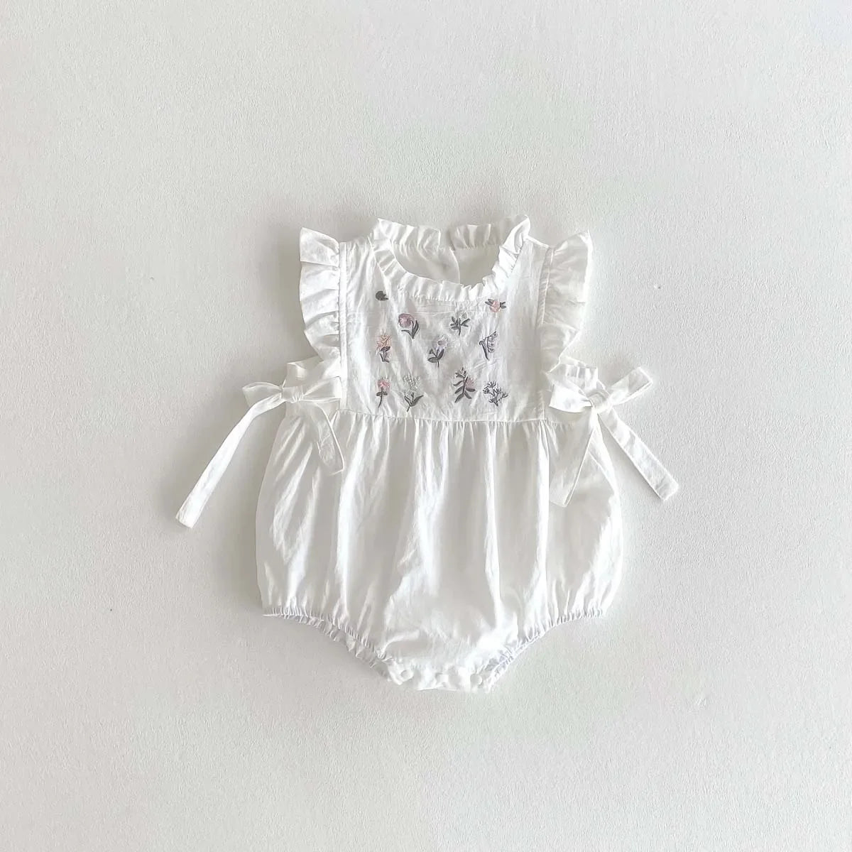 Floral Side Bow Romper