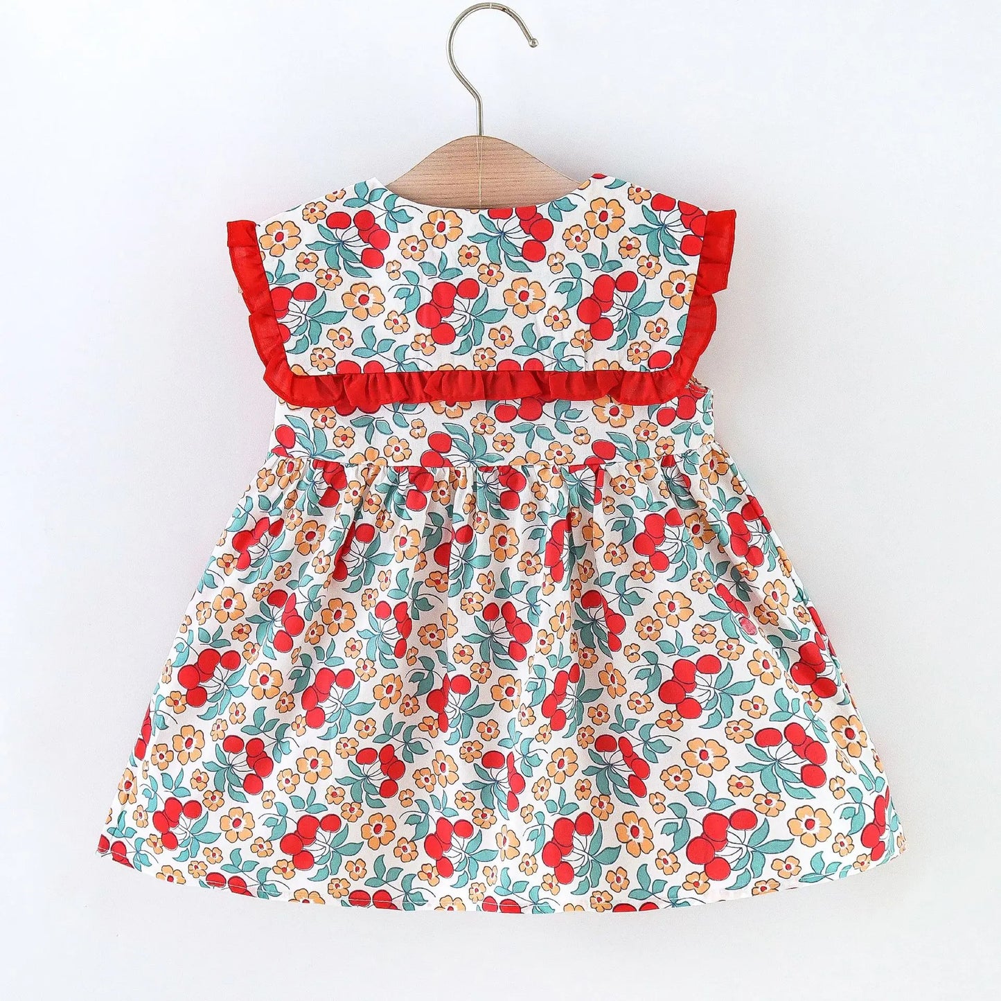 Skye Toddler Girls Floral Dress - Summer Navy Collar Style