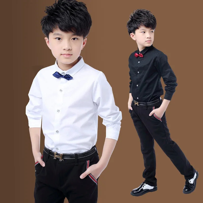 Nathan White Shirt With Tie Boys For 3-15 Years Teenage School Performing - GuGuTon baby store - Baby Fashion - Toddlers Outfits - Babies Outfits - Toddler Clothes - Kids Clothing - Newborn Clothes - Newborn Wear - Kids Wear - Trending Clothes - Trending Outfits - Fall Fashion - Winter Fashion - Girls Clothes - Boys Clothes - Babies Wear - Kids Accessories - KidsWear - Summer Clothes - Summer Fashion - Summer Trend - Falls Sweaters - Tops - Bottom - Jeans - Blouse - Dresses - Newborn Dresses - Toys