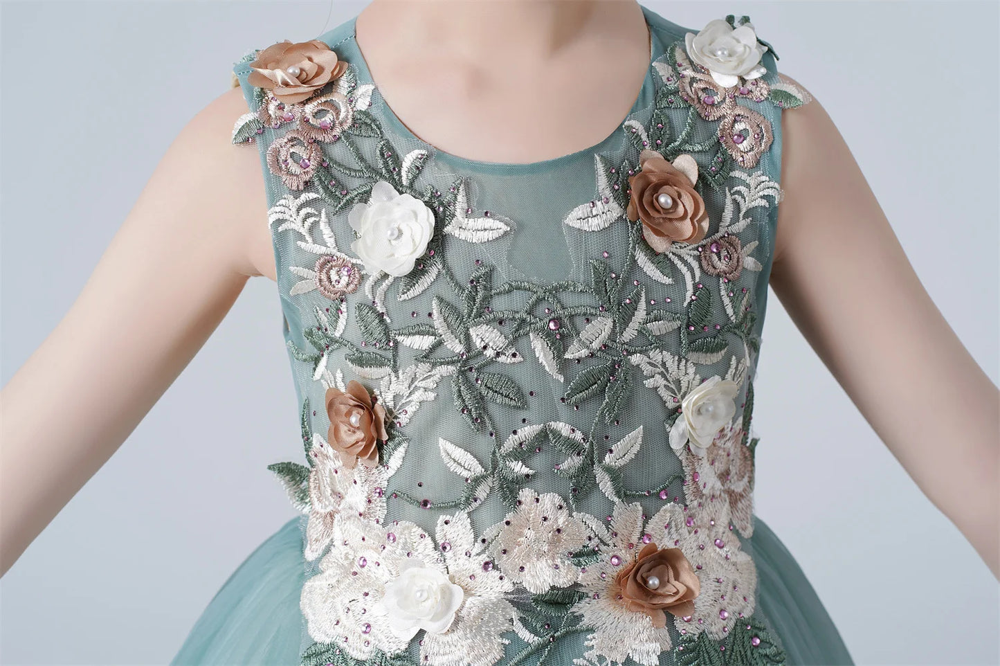 Children's Girls Dresses For Eid Luxury Party Princess Dress 4-12 Years Old Long Dress