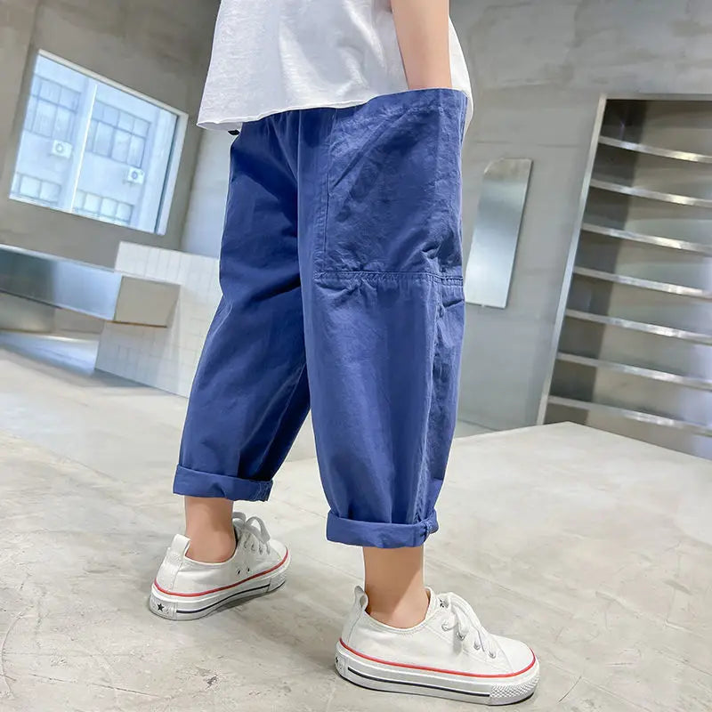 Darío Loose Trousers Teen Boys Casual Thin Multi-Pocket Cargo