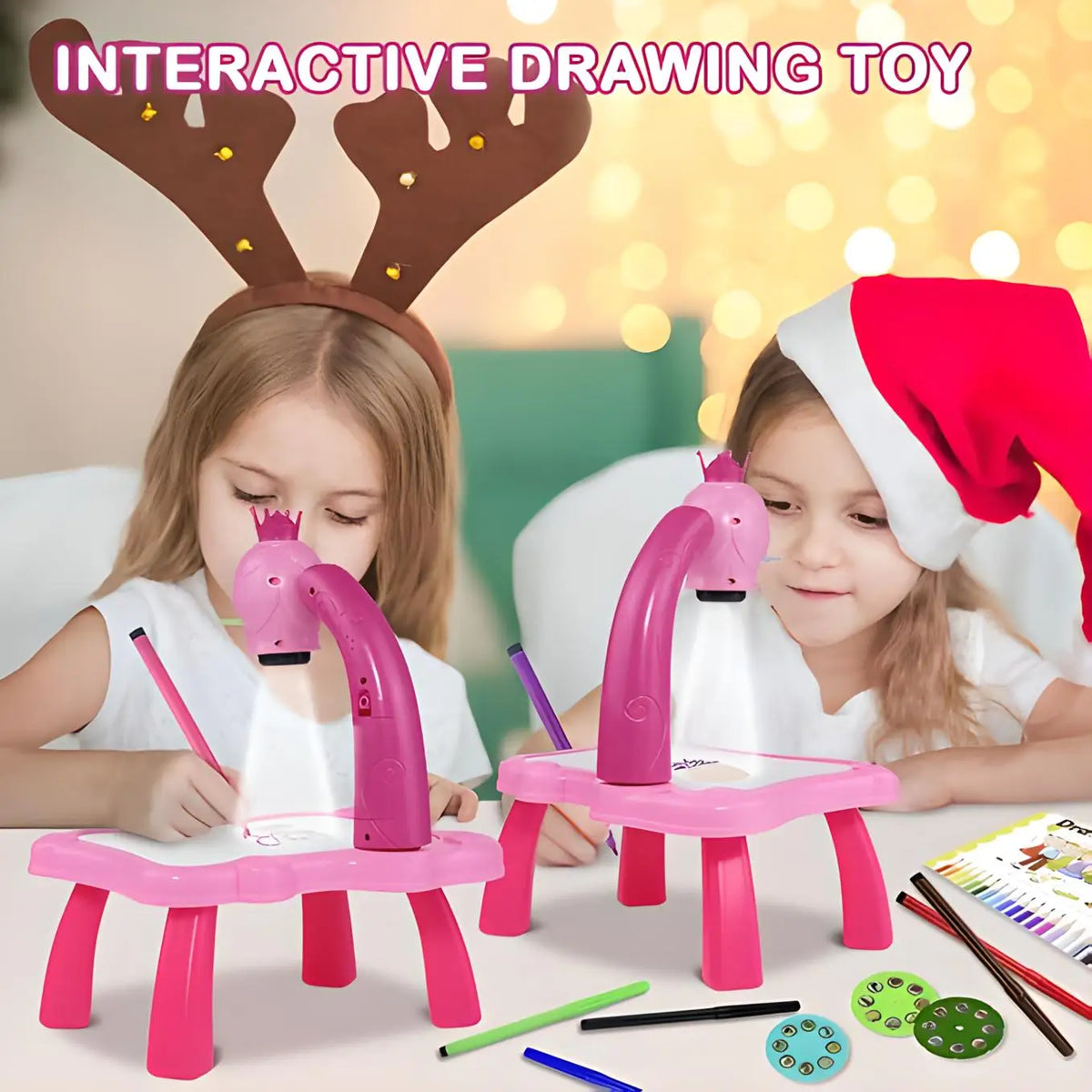 Drawing Projector for Kids, Mini Multi-Functional Writing Board Learning Drawing Educational Toys, Ideal Toy for 3+ Girls & Boys
