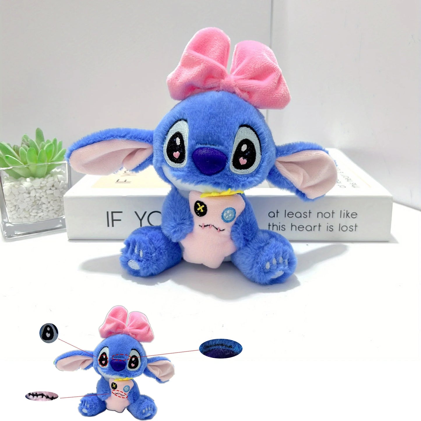 Disney Stitch Plush Toy Cute Soft Stuffed Doll, Cartoon Collectible for Girls, High-Quality, Birthday, Christmas & Holiday Gift
