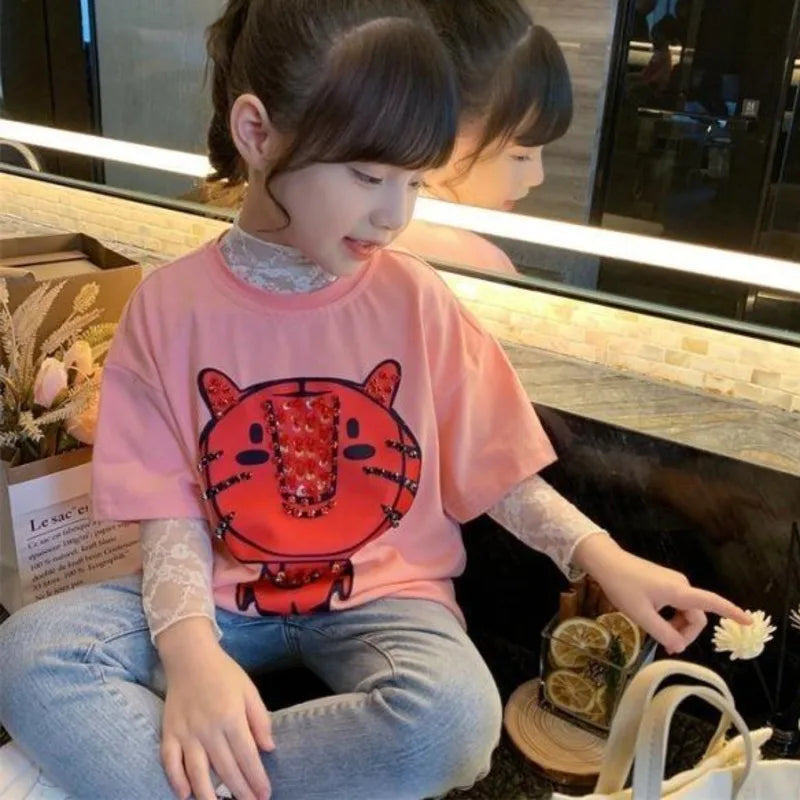 Emma Girls' Lace Bottom Spring And Summer Little Girl White Inside - GuGuTon baby store - Baby Fashion - Toddlers Outfits - Babies Outfits - Toddler Clothes - Kids Clothing - Newborn Clothes - Newborn Wear - Kids Wear - Trending Clothes - Trending Outfits - Fall Fashion - Winter Fashion - Girls Clothes - Boys Clothes - Babies Wear - Kids Accessories - KidsWear - Summer Clothes - Summer Fashion - Summer Trend - Falls Sweaters - Tops - Bottom - Jeans - Blouse - Dresses - Newborn Dresses - Toys