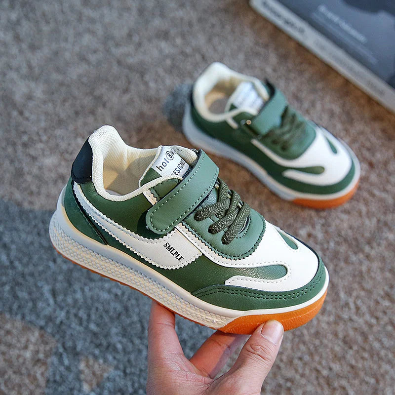 Spring Autumn New Children Sneakers Boys Girls Low Help Skate Leather Shoes