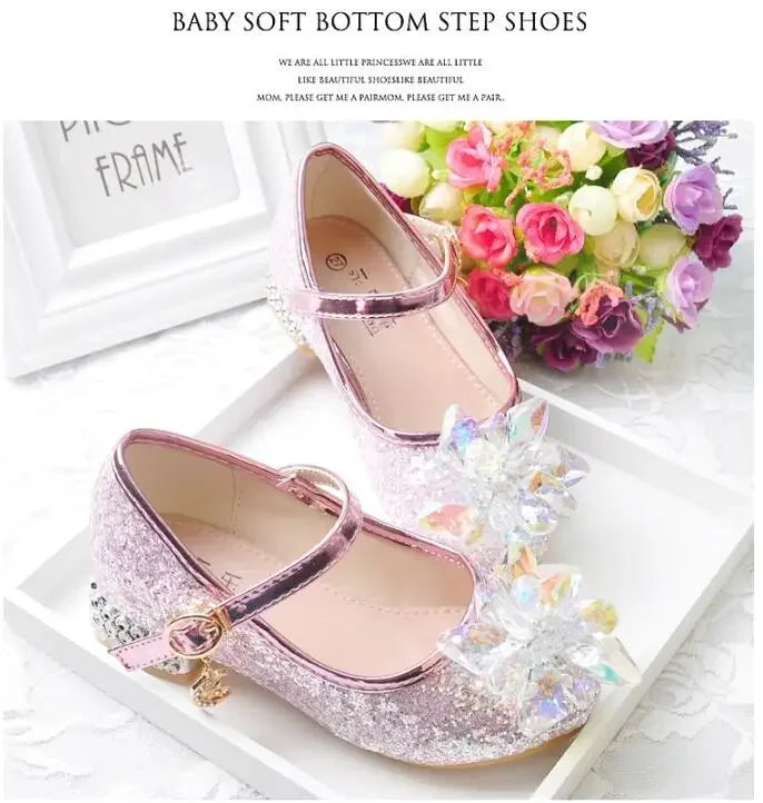 Flower Children's Shoes Beach Princess Girl Shoes For Kids Glitter Wedding Party Shoes