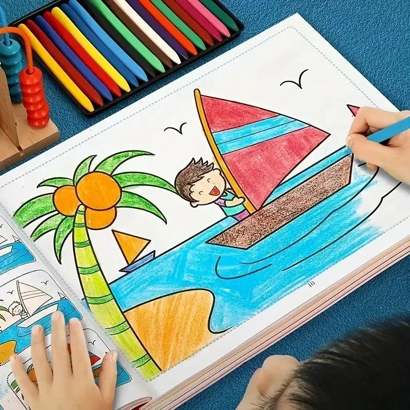 46-Page Kids Drawing & Painting Coloring Book - Educational Art