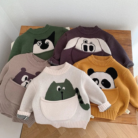 Xander Pullover Cartoon Clothes Top Children Knitted Swaeter