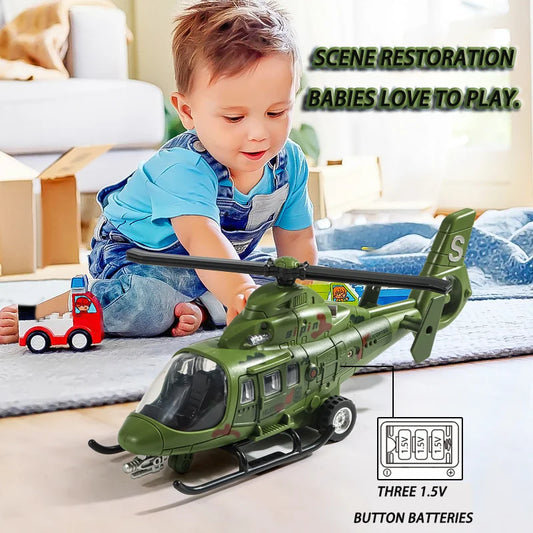 Children's Rescue Helicopter Model with Sound & Light Effects